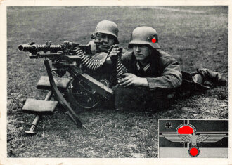 Ansichtskarte "Wehrmachtangehörige mit Maschinengewehr"