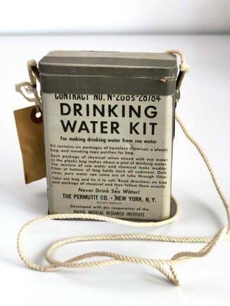 U.S. Navy 1945 dated " Drinking Water Kit" Good condition, empty.