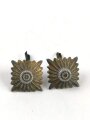 Paar Rangsterne für Schulterstücke der Wehrmacht. Zink mit resten von vergoldung, Kantenlänge 15mm