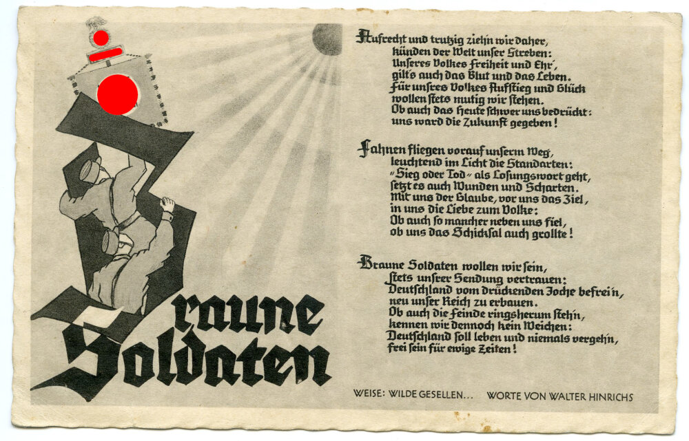 Ansichtskarte "Braune Soldaten", 85,00