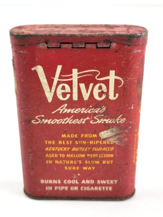 U.S.  WWII " Velvet" Pipe & Cigarette Tobacco tin, empty