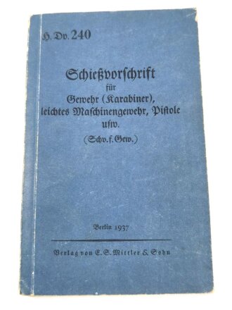 "Schießvorschrift für Gewehr (Karabiner),...