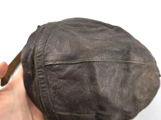U.S. WWII Army Air Force, Type A-II leather flight helmet, size large, uncleaned.