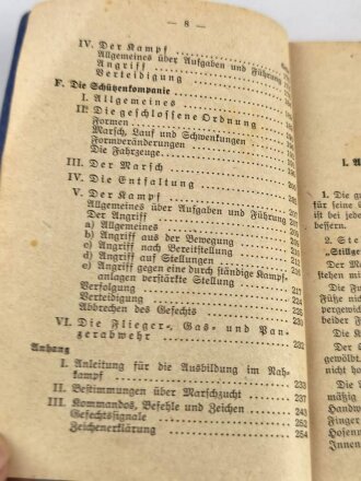 H.Dv. 130/2a "Ausbildungsvorschirft für die Infanterie Heft 2a Die Schützkompanie", 255 Seiten, datiert 1941, DIN A6