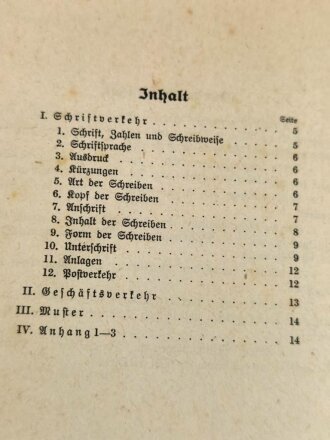 H.Dv. 30 M.Dv. Nr. 15 L.Dv.30 "Schrift- und Geschäftverkehr der Wehrmacht", datiert 1939, 39 Seiten, DIN A5