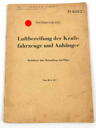 D 634/2 "Luftbereifung der Kraftfahrzeuge und...