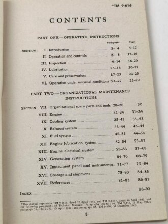 U.S. 1943 dated TM 9-616 "Generating Units M5 and M6"  92 pages, very good condition