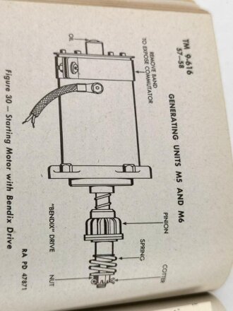 U.S. 1943 dated TM 9-616 "Generating Units M5 and M6"  92 pages, very good condition