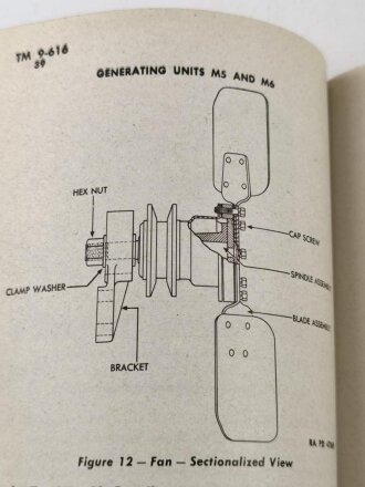 U.S. 1943 dated TM 9-616 "Generating Units M5 and M6"  92 pages, very good condition