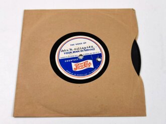 U.S. WWII, Pepsi Cola " recorded message from your man in service"  two 78 rpm single records in theit brown paper envelopes, including a shipping envelope