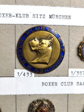 Deutschland nach 1945, Sammlung von 13 Stück Abzeichen Hundesport, Boxer