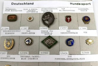 Deutschland nach 1945, Sammlung von 25 Stück Abzeichen zum Thema Hundesport