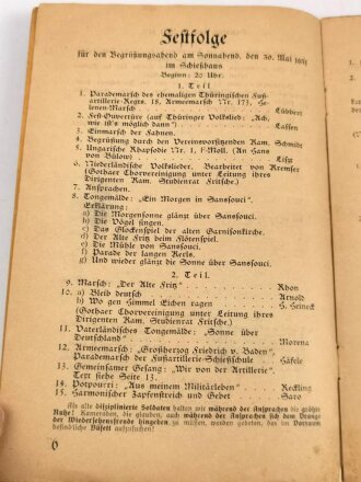 6. Regimentstag des Thür. Fuß-Artillerie-Reg. 18 Gotha, datiert 1931, 16 Seiten