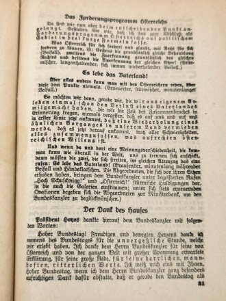 "Für Österreichs Freiheit und Recht - die historische Rede des Bundeskanzlers Dr. Schuschnigg in der Sitzung des Bundestages vom 29. März 1935