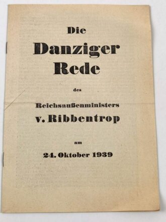 "Die Danziger Rede des Reichsaußenministers v....