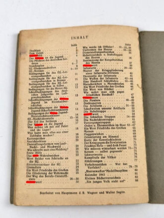 "Du und dein Heer" Taschenbuch für deutschen Jungen, datiert 1943, 83 Seiten DIN A6, Einband lose