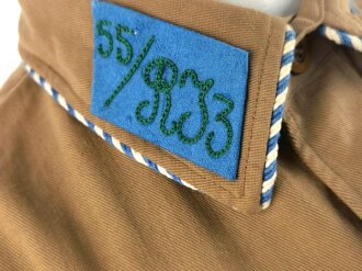 SA Dienstbluse für einen Angehörigen der Jäger Standarte 5 Bamberg (Gruppe Bayerische Ostmark). Die Effekten Originalvernäht