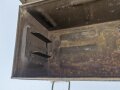 British 1943 dated metal ammo box, uncleaned, original paint