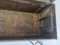 British 1943 dated metal ammo box, uncleaned, original paint