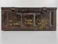 British 1943 dated metal ammo box, uncleaned, original paint