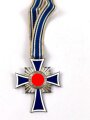 Ehrenkreuz der Deutschen Mutter ( Mutterkreuz ) in Silber mit langem Band, guter Zustand