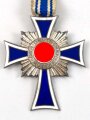 Ehrenkreuz der Deutschen Mutter ( Mutterkreuz ) in Silber mit langem Band, guter Zustand