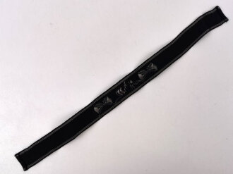 Ärmelband "West" des N.S. Soldatenbundes, silberfaden gestickt, Länge 40cm