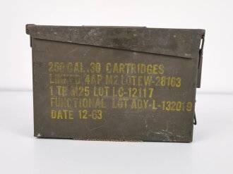 U.S. 1963 dated  Cal. 30 Ammunition box, original paint,...