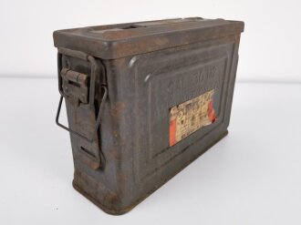 U.S. Cal. 30 Ammunition box, original paint, uncleaned, good condition. French paper label