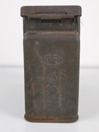 U.S. Cal. 30 Ammunition box, original paint, uncleaned, good condition. French paper label