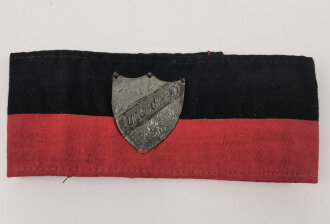 Baden- Württemberg, Armbinde einer Jugendfeuerwehr, Gesamtlänge 38 cm, Höhe der Metallauflage 4 cm