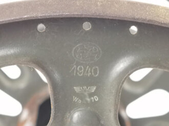 Kabeltrommel für  schweres Feldkabel der Wehrmacht. Originallack, datiert 1940, ungereinigt