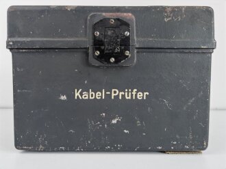 "Kabel-Prüfer" Wehrmacht datiert 1942. Kabelprüfgerät für Feldfernkabel. Originallack, Funktion nicht geprüft
