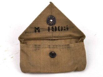 U.S. WWII Bandage pouch. Khaki, dated 1942, used