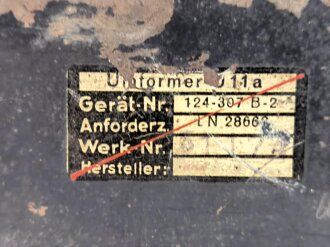 Luftwaffe , Umformer U 11a, Ln 28668, für Peil G6. Originallack, ungereinigt, Funktion nicht geprüft