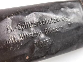 Luftwaffe, Blechhülle für die " Flieger Splitterschutzbrille mit Ultrasin Gläsern D" Fl 30550. Gebraucht