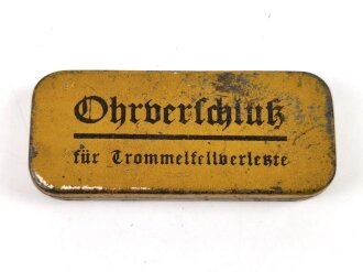 "Ohrverschluss für Trommelfellverletzte" Wehrmacht, mit Inhalt.