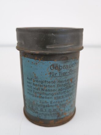 Tier Entgiftungsbüchse 42 der Wehrmacht. Grob gereinigter Speicherfund