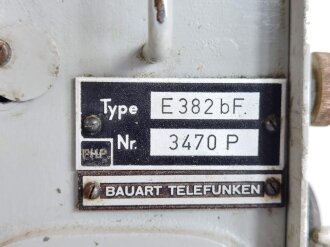 Luftwaffe / Kriegsmarine Empfänger E382bf, Bauart Telefunken. Originallack, Funktion nicht geprüft