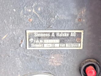 Kasernen Funkübungsgerät 42 Sender von Siemens & Halske. Originallack ?, Funktion nicht geprüft