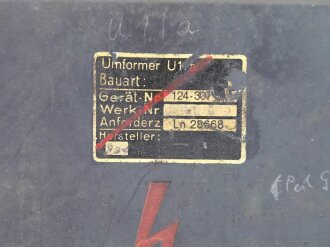 Luftwaffe Umformer U11a , Ln 28668 für EZ6. Originallack, Funktion nicht geprüft