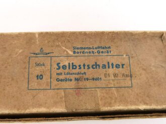 Luftwaffe, 10 Stück Selbstschalter  Gerät 19-9401 C-1. Ungebraucht, in der originalen Umverpackung