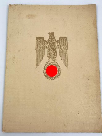 Hermann Göring, eigenhändige Unterschrift auf großformatiger Ernennungsurkunde zum Vermessungsrat, datiert 1939. Guter Zustand, in der eierschalfarbenen Mappe