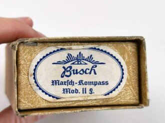 Schachtel für "Busch  Marsch Kompass Modell II F."  Zum Teil geklebt, lässt sich nicht öffnen