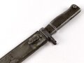 1.Weltkrieg, Ersatz Seitengewehr mit Stahlblechscheide. Originallack