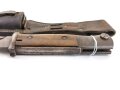 Seitengewehr zum K98 der Wehrmacht. Stark getragen, in ebensolchem Koppelschuh