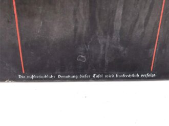 Emailleschild "Hier spricht die NSDAP" 64 x 78cm, guter Gesamtzustand