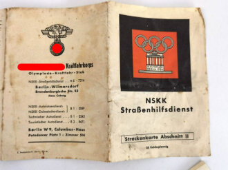 NSKK Straßenhilfsdienst, Streckenkarte anlässlich der Olympiade Berlin 1936