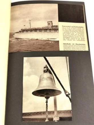 KDF Schiff " Wilhelm Gustloff" Album anlässlich der Fahrt nach Norwegen 1938. Album neuzeitlich bestückt mit Schiffs Fahrkarte, 5 Tagesprogramme, diverse Postkarten sowie Feldpost eines Matrosen an Bord