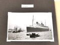 KDF Schiff " Wilhelm Gustloff" Album anlässlich der Fahrt nach Norwegen 1938. Album neuzeitlich bestückt mit Schiffs Fahrkarte, 5 Tagesprogramme, diverse Postkarten sowie Feldpost eines Matrosen an Bord